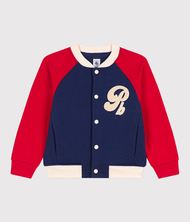 Boys' Fleece Baseball Jacket blue/multicolor