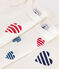 Babies' stripy heart patterned short-sleeved cotton bodies - 3-Pack variante 1