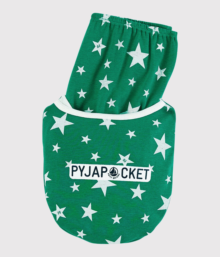 Boys' Green Starry Cotton Short Pyjamas GAZON green/ECUME white