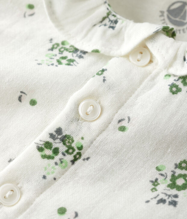 Babies' Organic Cotton Gauze Floral Print Blouse white/multicolor