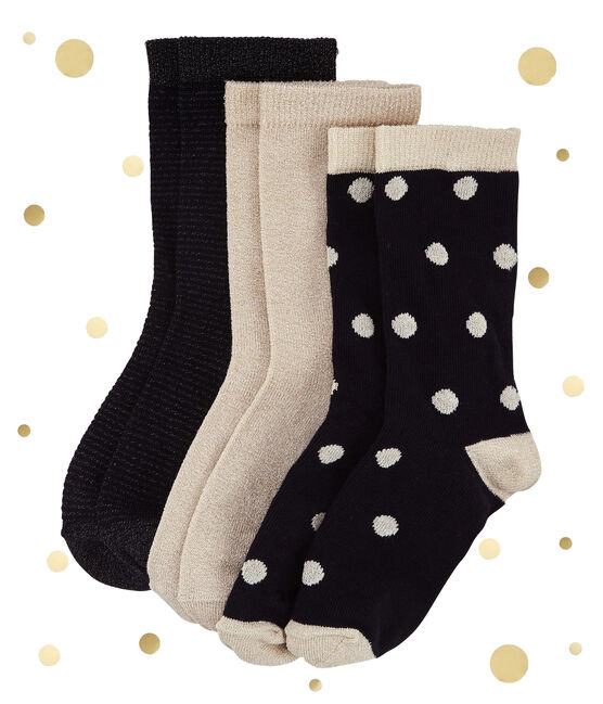 Set of 3 pairs of gold coloured socks variante 1