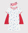 Children's short fancy dress pyjamas with a glow-in-the-dark cotton cape MARSHMALLOW white/MULTICO white