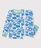 Boys' Plant Print Cotton Pyjamas MARSHMALLOW white/BRASIER blue