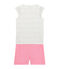 Girls' Cotton/Linen Short Pyjamas MARSHMALLOW white/MULTICO white