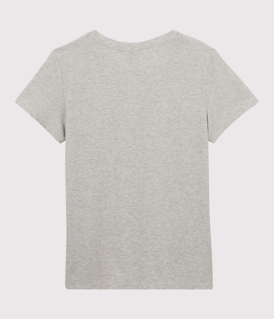 Women's Straight Fit Organic Cotton Round Neck T-Shirt BELUGA CHINE grey