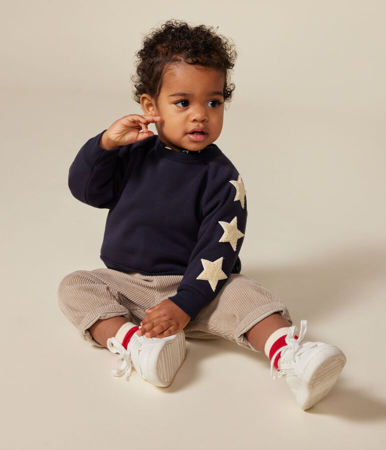 Babies' fleece sweatshirt blue