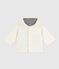 Babies' padded jacket in embroidered velour with a pinstriped lining MILK Ecru