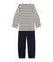 Girl's terry velour pyjamas COQUILLE beige/SMOKING blue