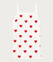 Women's Heart Cotton Strappy Top MARSHMALLOW white/TERKUIT red