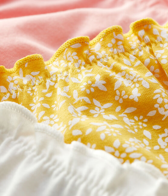 Girls' Floral Print Ruffled Organic Cotton Briefs - 3-Pack variante 1