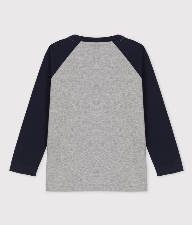 Tee-shirt manches longues en jersey enfant gar&ccedil;on grey/blue