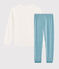 Girls' or Women's Velour Pyjamas MARSHMALLOW white/BRUME