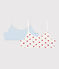 Girls' Red Heart Pattern Organic Cotton and Elastane Undershirts - 2-Pack variante 1
