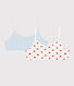 Girls' Red Heart Pattern Organic Cotton and Elastane Undershirts - 2-Pack