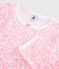 Girls' Ribbed Pink Floral Pyjamas MARSHMALLOW white/GRETEL pink