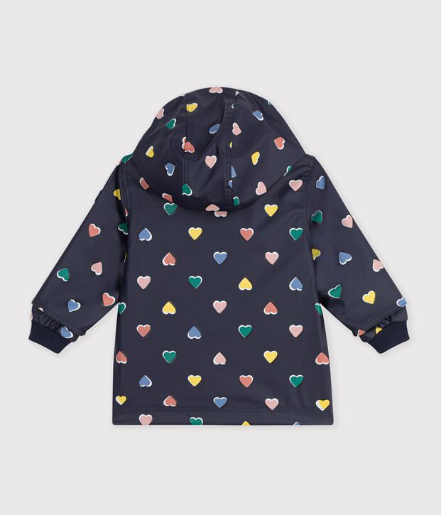Babies' iconic heart print raincoat blue/multicolor