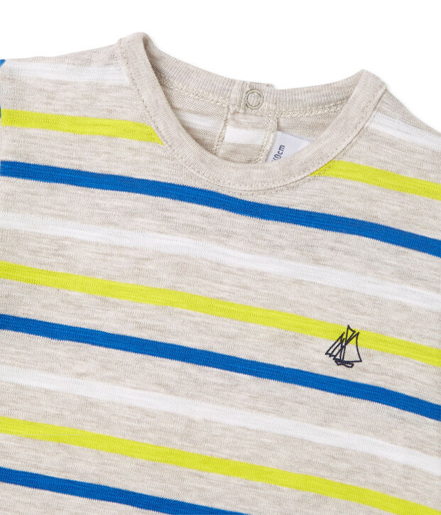 Baby boys' striped T-shirt beige/multicolor