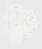 Pack of babies' long-sleeved printed cotton wrapover bodies variante 1