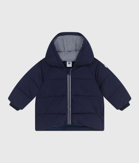 Babies' plain puffer jacket SMOKING blue