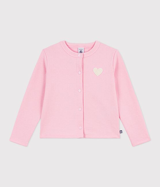 Children's plain cotton cardigan MARQUISE pink