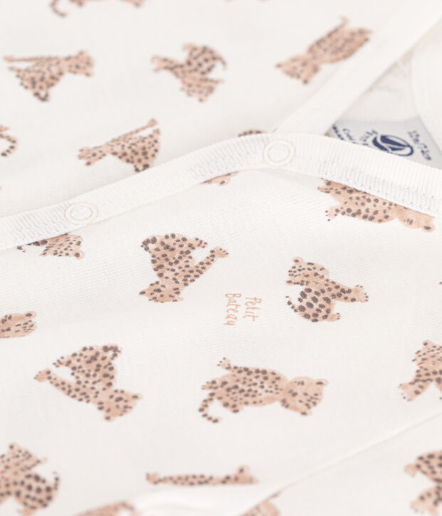 Babies' Printed Cotton Short Playsuit white/multicolor