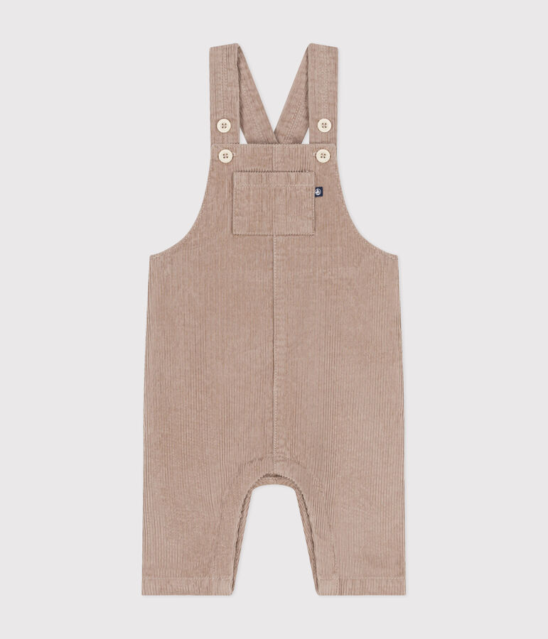 Babies' corduroy dungarees beige