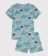 Children's unisex Explorer cotton cropped pyjamas