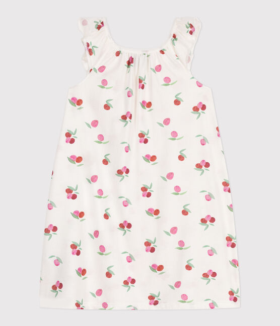 Children's fruit print cotton nightdress MARSHMALLOW white/MULTICO white
