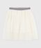 Girls' plain sequinned tulle skirt MILK Ecru