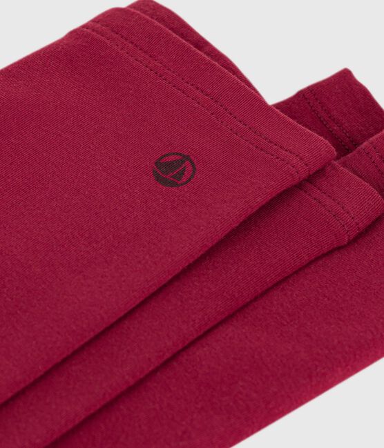 Children's plain cotton leggings AMARANTE