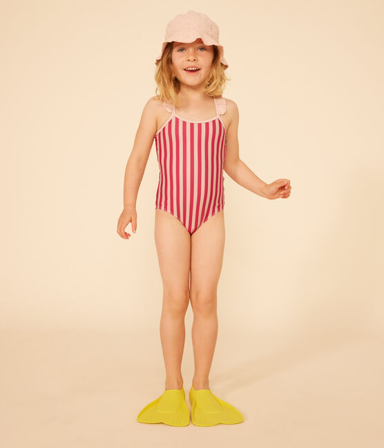 Girls' Stripy One-Piece Swimsuit SALINE /DELHI