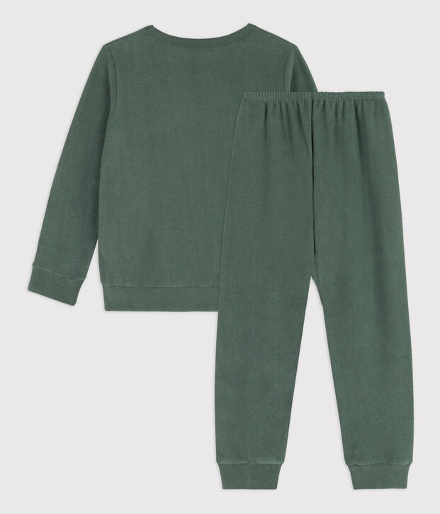 Children's Unisex Brushed Terry Pyjamas green