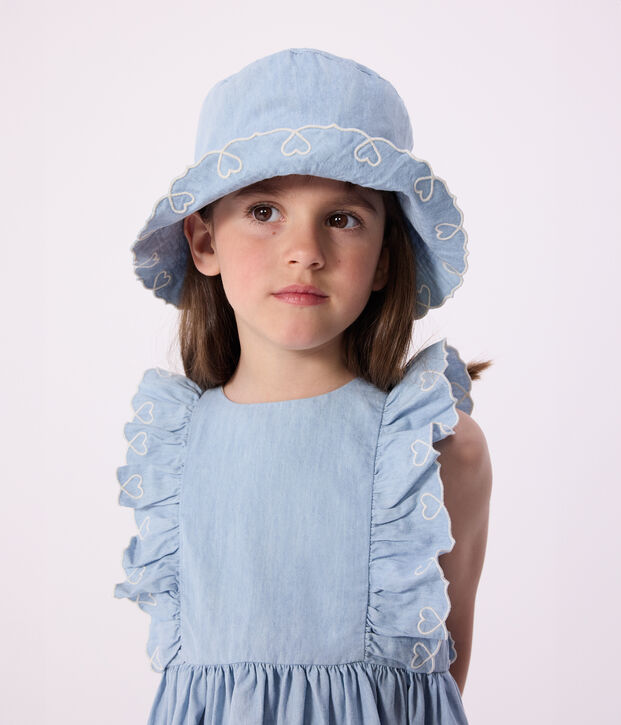 Children's sleeveless cotton dress blue