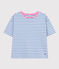 Women's Boxy Stripy Cotton T-Shirt GAULOISE /MARSHMALLOW