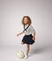 Girls' Long-sleeved Jersey T-shirt MARSHMALLOW white/SMOKING blue