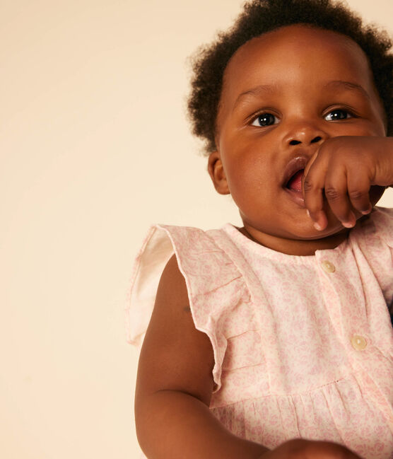 Babies' Cotton Gauze Short-Sleeved Dress and Bloomers AVALANCHE /PANTY