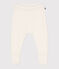 Babies' trousers in a wool and cotton knit MARSHMALLOW white