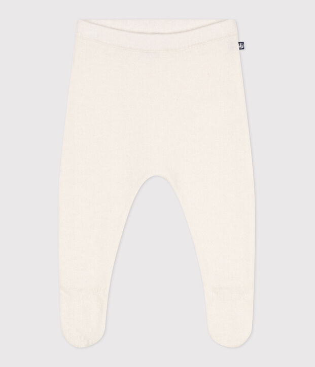 Babies' trousers in a wool and cotton knit white