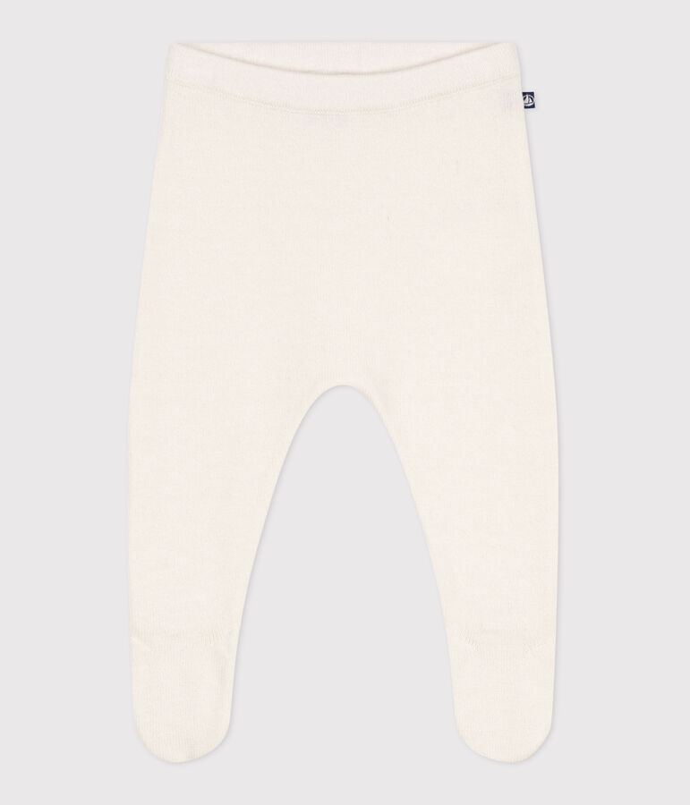 Babies' trousers in a wool and cotton knit white