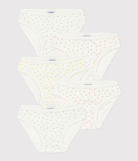 Girls' Mini Heart Patterned Cotton Briefs - 5-Pack variante 1