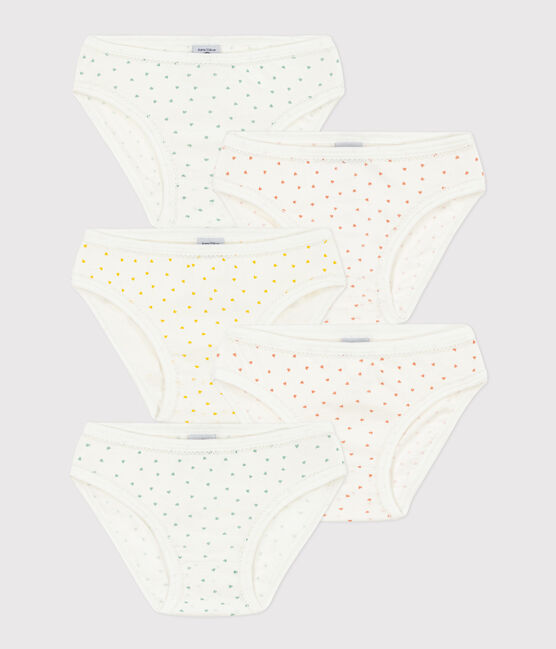 Girls' Mini Heart Patterned Cotton Briefs - 5-Pack variante 1