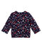 Baby girl's printed quilted cotton tubic cardigan SMOKING blue/MULTICO white