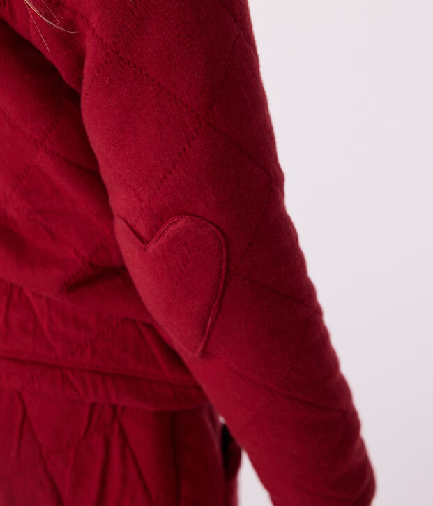 Children's plain cotton cardigan red