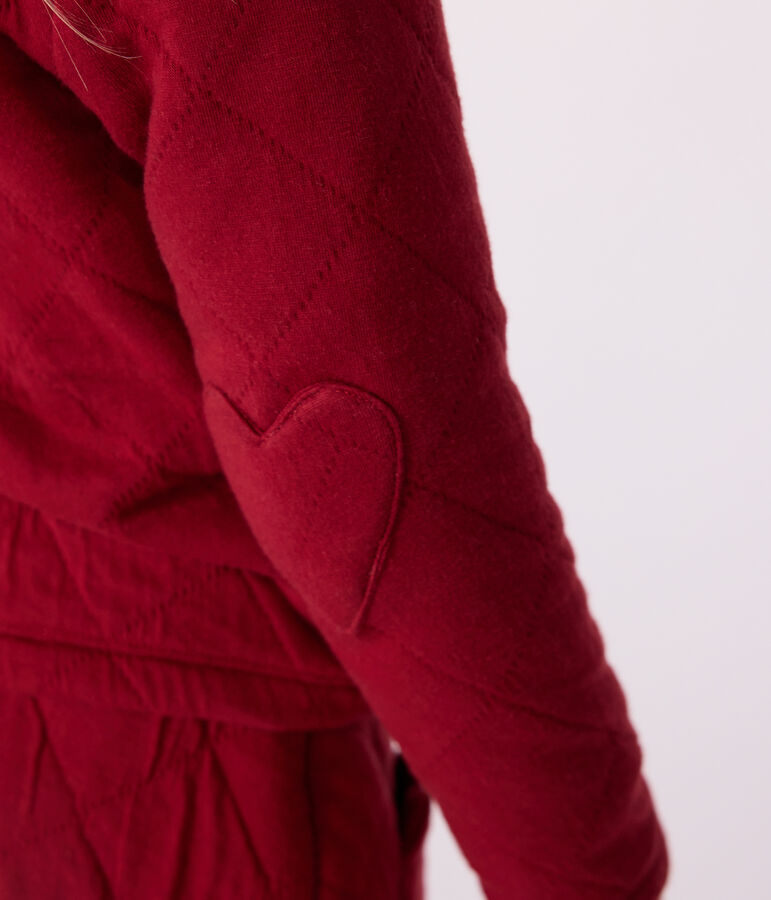 Children's plain cotton cardigan red