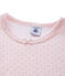 Girl's long-sleeved T-shirt in wool and cotton VIENNE pink/GRETEL pink
