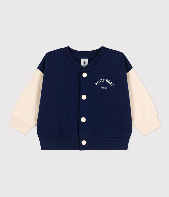 Babies' Fleece Baseball Jacket MEDIEVAL blue/AVALANCHE