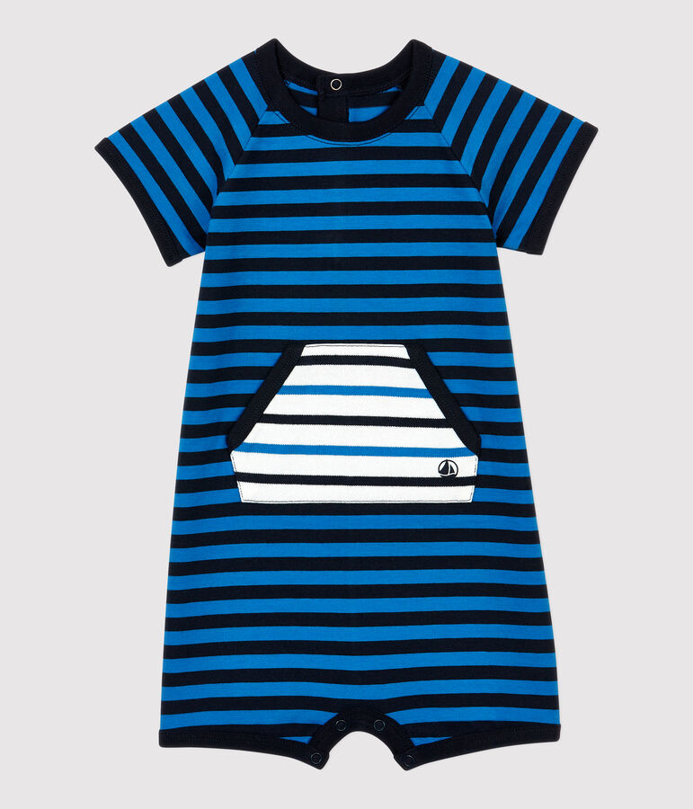 Babies' Cotton Playsuit blue/blue