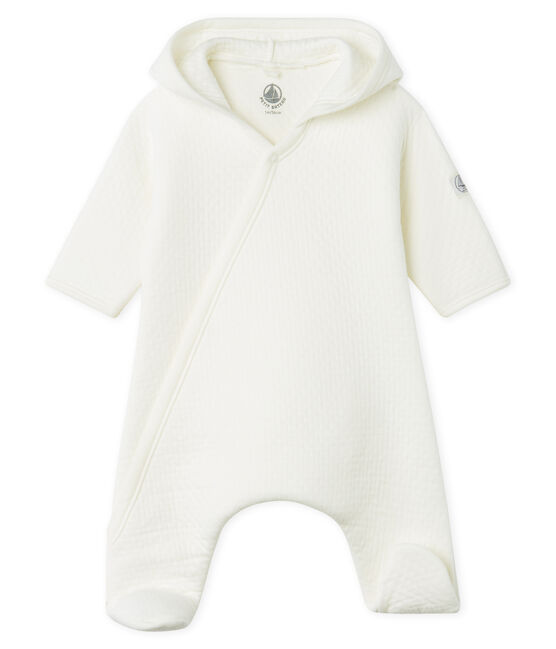 Babies' Long Jumpsuit in Quilted Tube Knit MARSHMALLOW CN white
