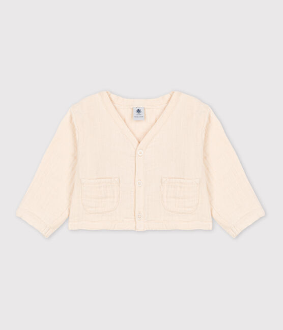 Babies' Cotton Gauze Cardigan AVALANCHE Ecru