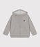 Boys' zip-up fleece hoodie CHATON CHINE grey